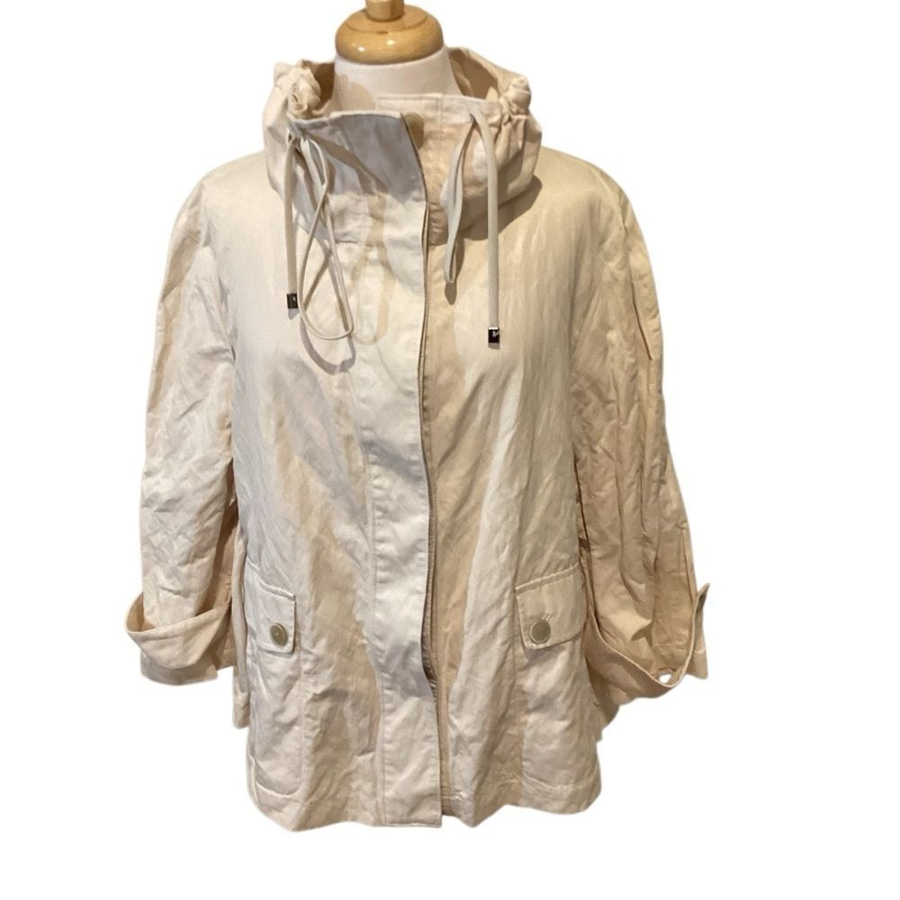 Talbots Tan Funnel Neck Button Front 3/4 Sleeve Jacket Women's Plus Size 20WP